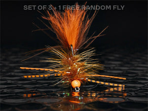 3 woolly buggers + 1 FREE random fly