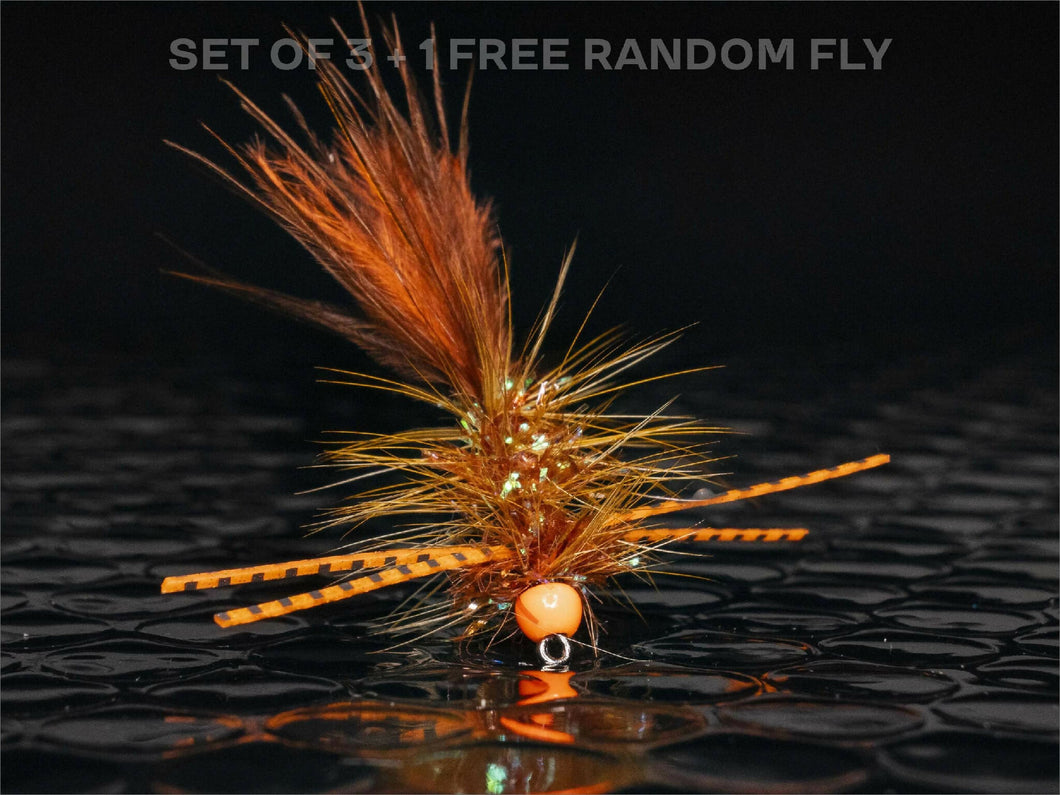 3 woolly buggers + 1 FREE random fly