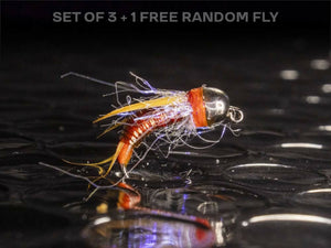 3 egg laying prince nymphs + 1 FREE random fly