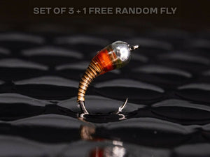 3 Orange midges + 1 FREE random fly