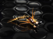 Load image into Gallery viewer, 3 articulated nymphs + 1 FREE random fly