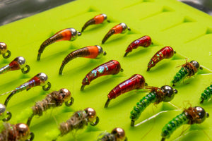 40 high quality euro nymphing flies in a fly box