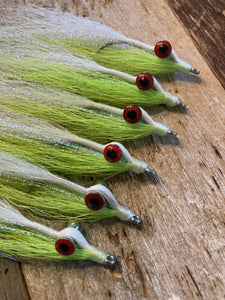 Clouser Minnow - Chartreuse & White (6 pk)